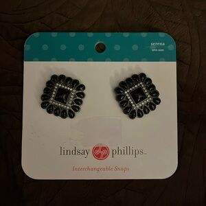 NWT Lindsay Philips Interchangeable Snaps for shoes, Black
